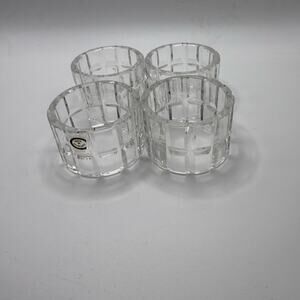 Lead Crystal Hungarian Set of 4 Napkin Rings
